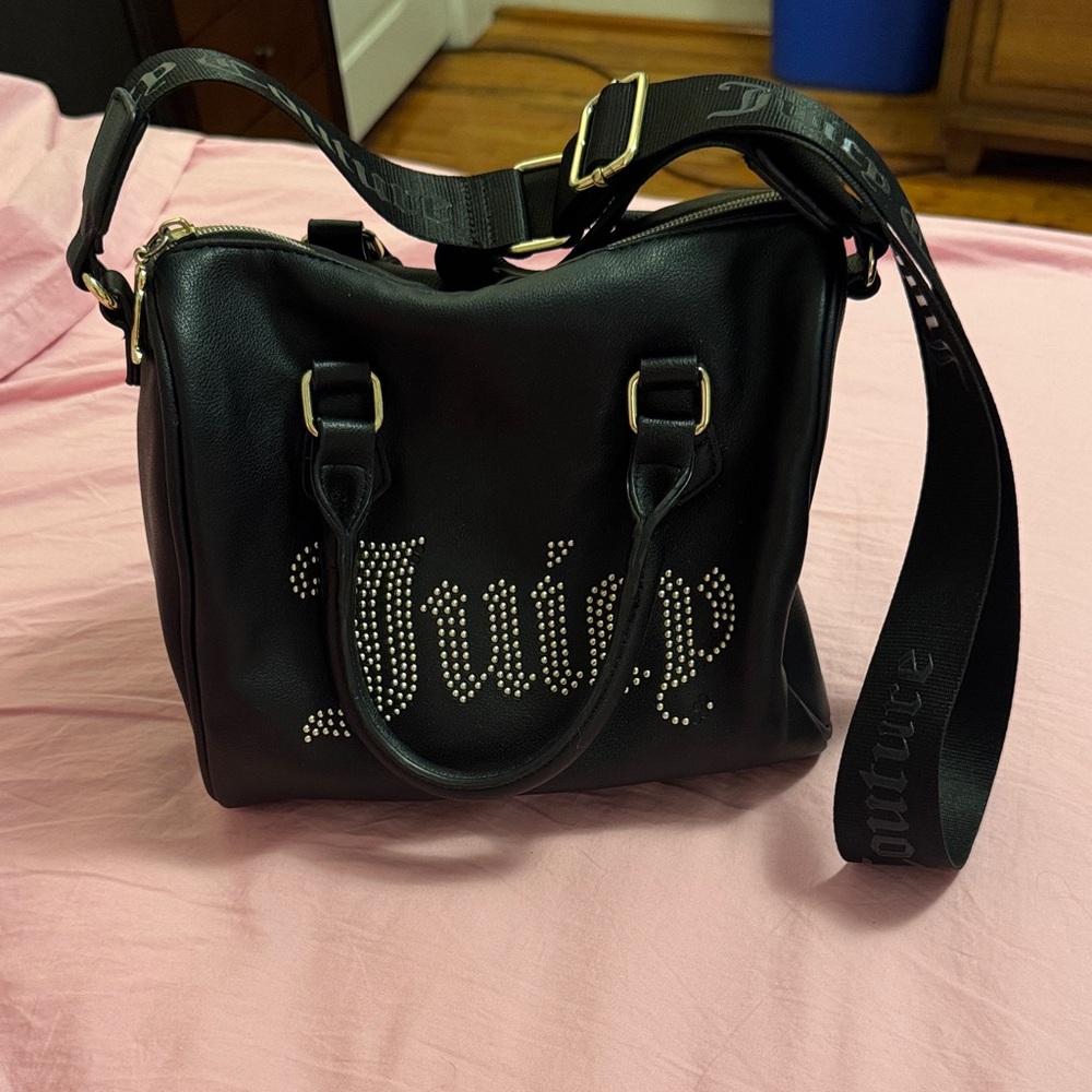 Juicy Couture Black and Gold Studded Shoulder Bag